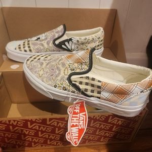 Van's patchwork meadow ladies slip on shoe